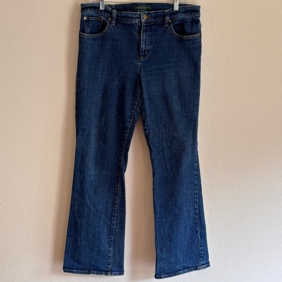 Ralph Lauren Women's Dark Blue Classic Bootcut Jeans Size 14 EUC - Picture 1 of 8